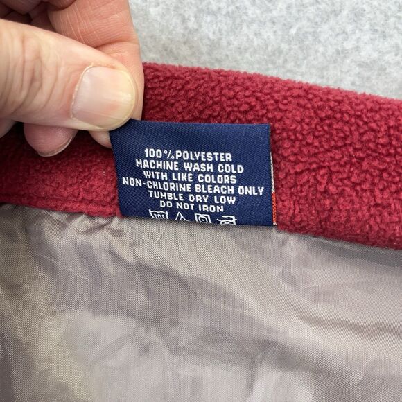 Vintage UMASS Minutemen Pro Player Mens Large L Red Full Zip Fleece Jacket Y2K - Picture 5 of 9